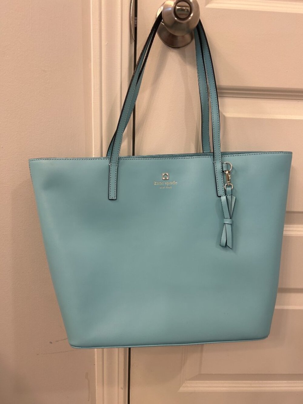 Kate Spade Laurel Way Blue Saffiano Leather Tote Shoulder Bag Medium - Picture 2 of 3